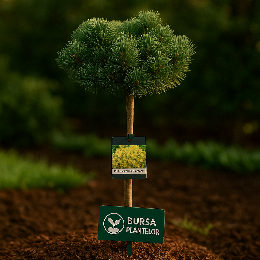 Pinus mugo 'Carstens Wintergold' altoit pe picior