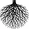 GENERATE AN ICON OF A BIG ROOTBALL BACKGROUND IN WHITE AND DESIGN IN BLACK. THE IMAGE HAS TO BE BIG. ICON FORMAT