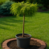 Chamaecyparis pisifera 'Sungold' altoit pe picior