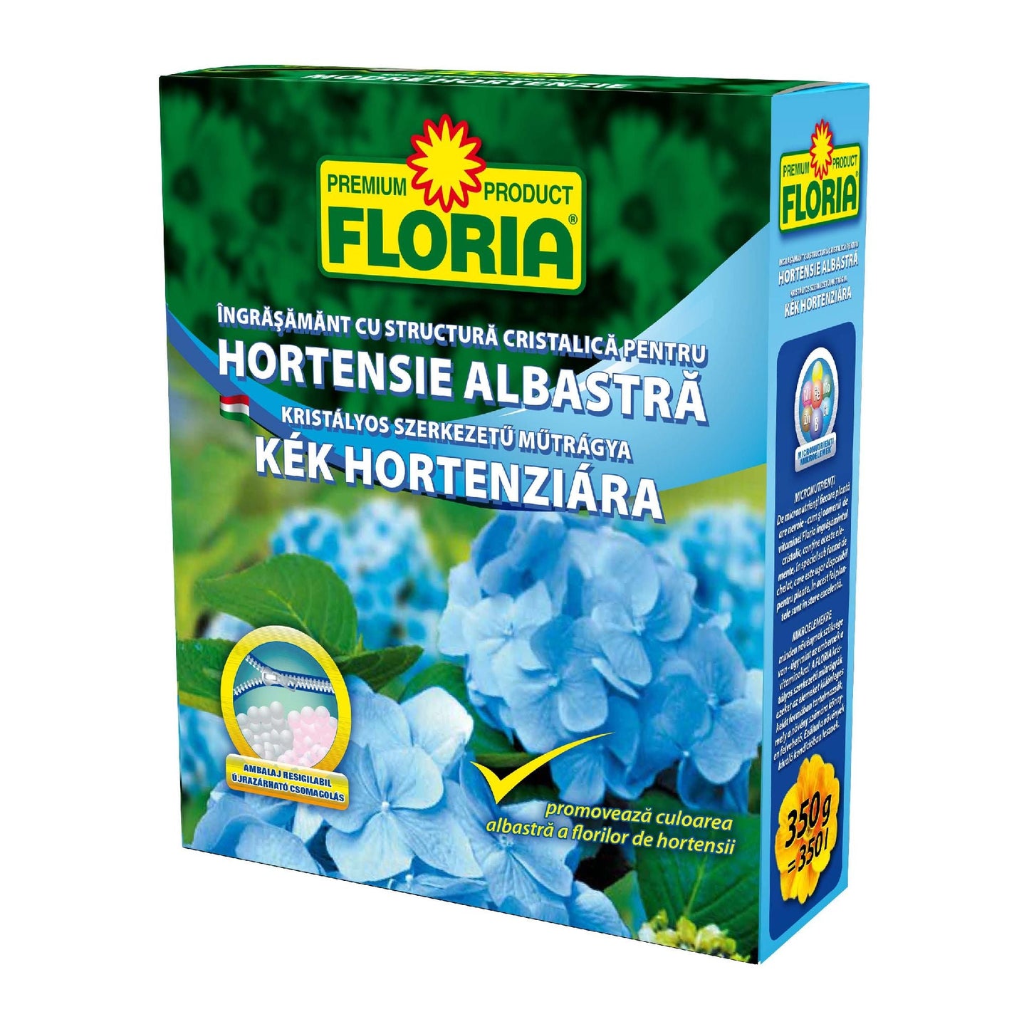 Ingrasamant hortensii albastre - Floria + organic - 350 g