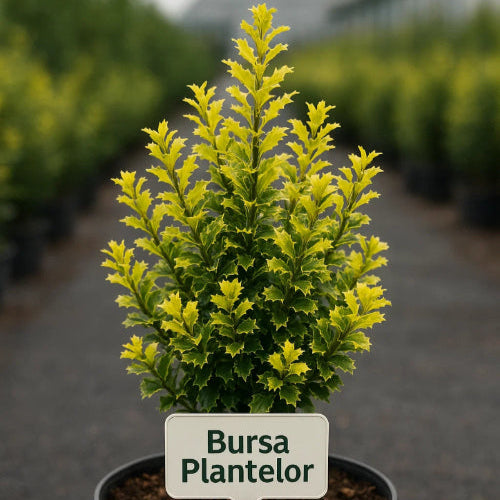 Ilex meserveae 'Golden Angel' – Dafin decorativ galben 'Golden Angel'